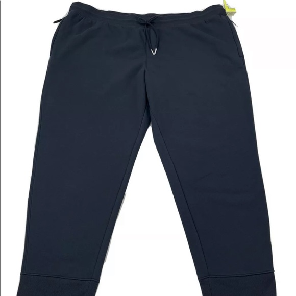 all in motion Pants All In Motion Mens Black Cotton Fleece Jogger